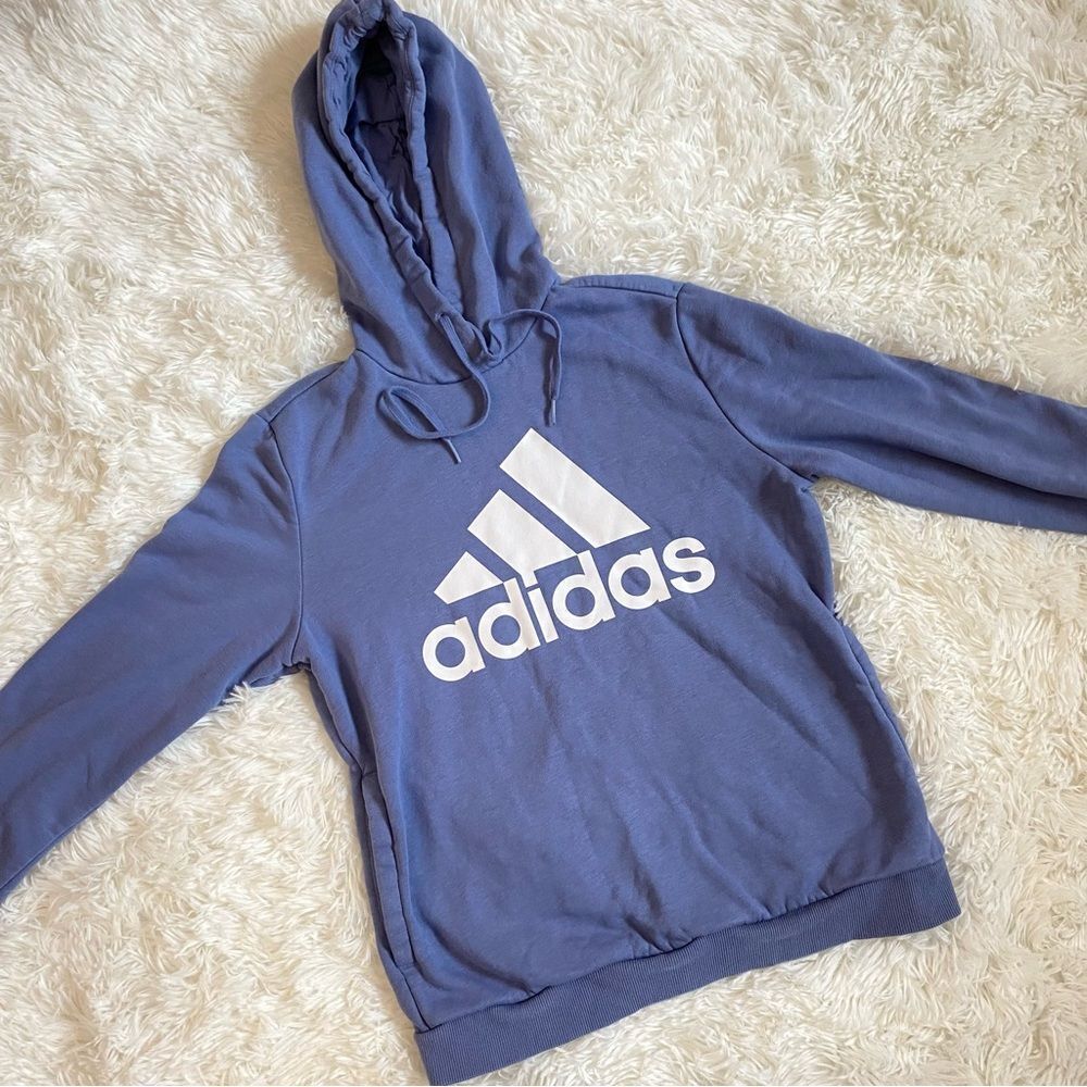 Adidas Classic Blue Hoodie with White Logo